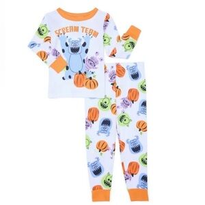 Disney Orange and White Halloween Unisex Pajama Set